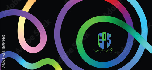 Color Shapes with Rainbow Gradient. Abstract Modern Fluid Waves. Vector Background with Color Dynamic Ribbon. Flowing Spiral Strokes. eps10