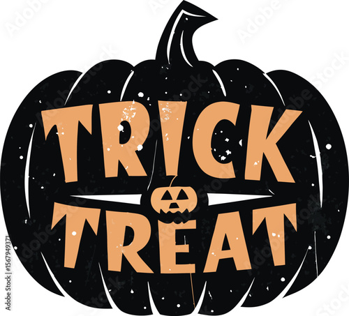 Trick or treat Halloween black vector  Vector