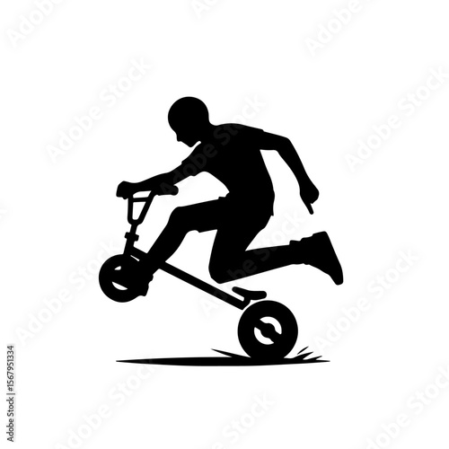 man doing stunt silhouette , man doing stunt vector