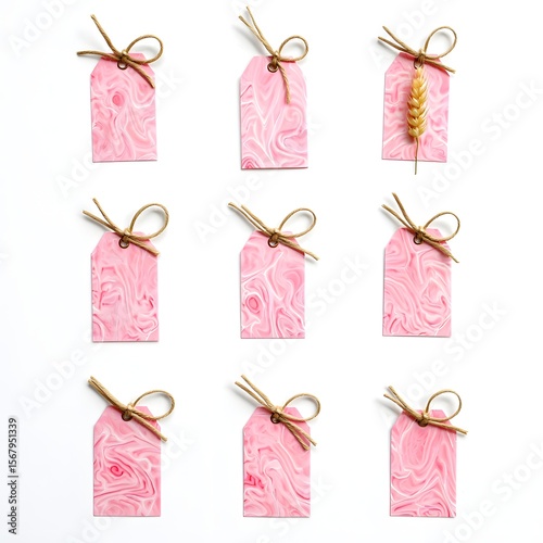 Pink tags gift tags paper tags craft tags handmade tags decorative tags present tags design