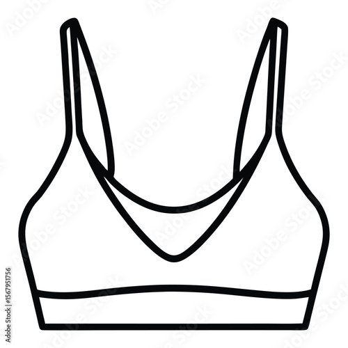 women everyday strappy, scoop, non wired, flat sketch, sports bra 