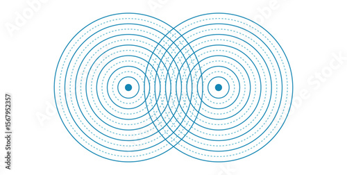 Two Source Interference in Physics. Interference of Water Waves.