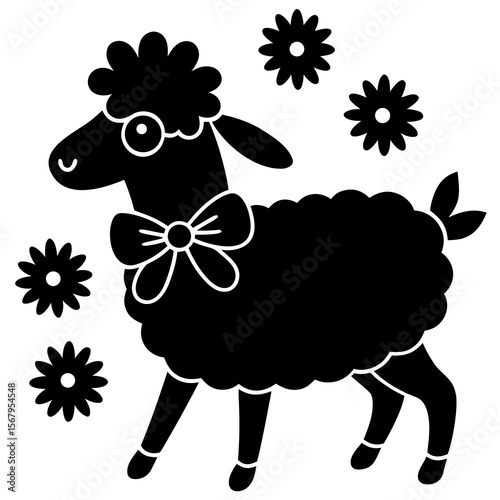 vector illustration of sheep