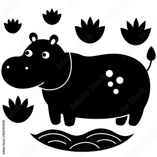 hippopotamus vector illustration