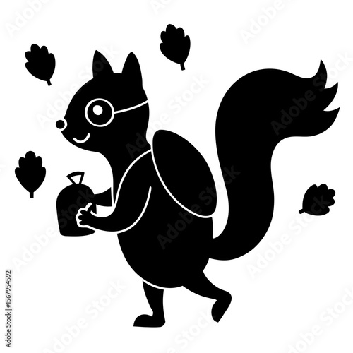 squirrel wearing glasses and a small backpack