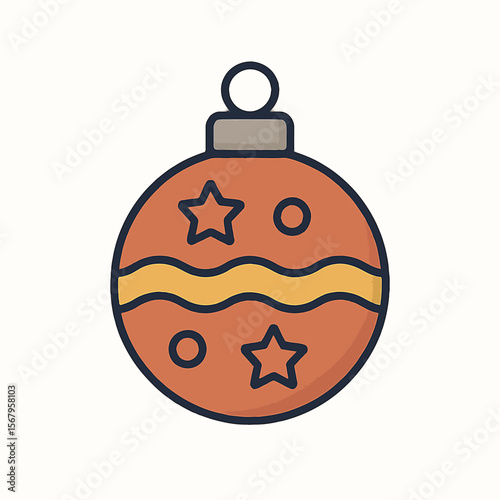 Colorful Christmas Ornament Icon