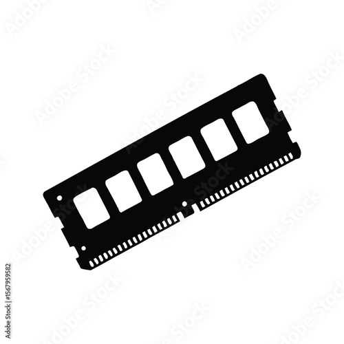 Black and white illustration of a computer memory module random access