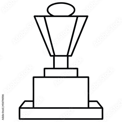 Championship Trophie on the podium vector