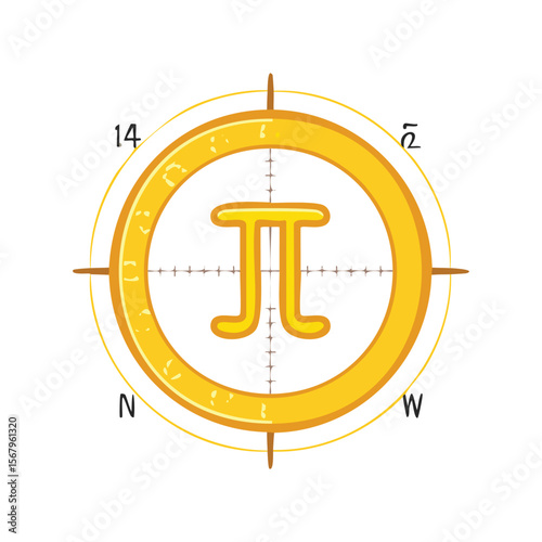 Simple Illustration Golden Ratio and Pi  Combined