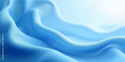 A flowing, luxurious blue silk and satin textile with soft, wavy textures creating an abstract, watery design