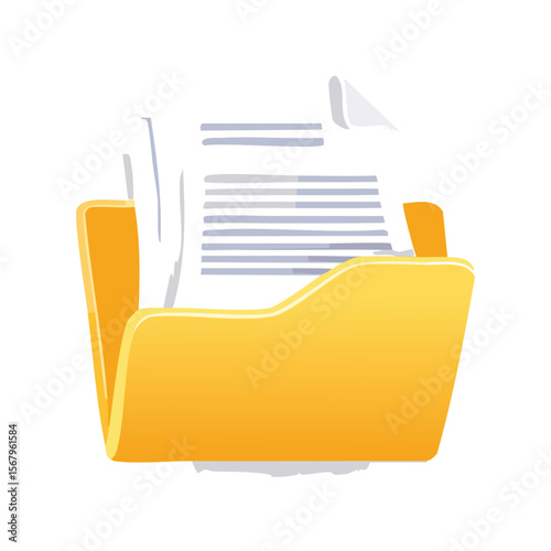Simple Illustration File folder releasing papers