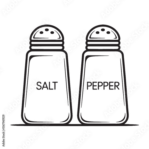 Salt and Pepper Shakers Icon Illustration