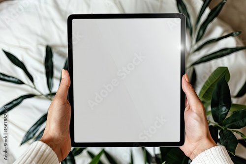 Ultra Hd Image of Photo of Hands Holding a Vertical Pro Tablet