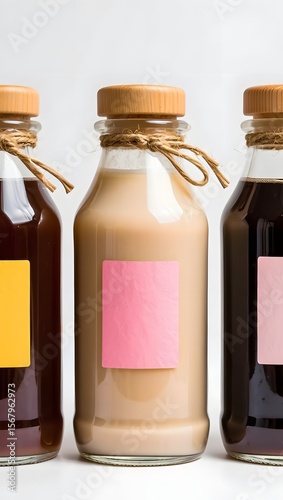 Bottles drinks beverage juice liquid refreshment food container product glass drink packaging