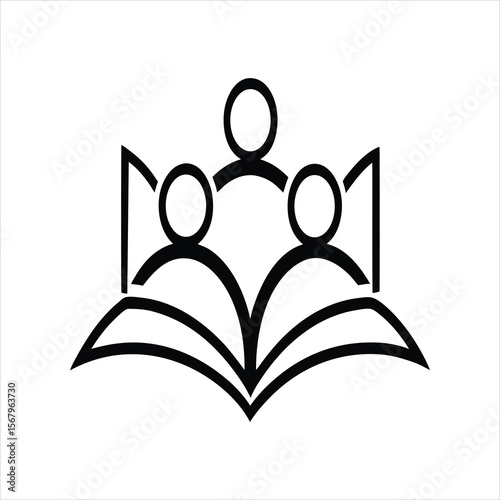 People and Book Logo Vector Icon