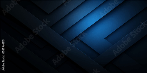 Abstract dark blue background with futuristic geometric pattern design, ideal for tech or business templates