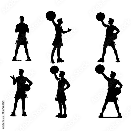 male cheerleader silhouette ,  cheerleader silhouette