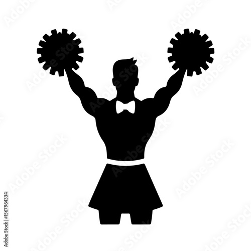 male cheerleader silhouette ,  cheerleader silhouette