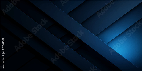 Abstract dark blue background with futuristic geometric pattern design, ideal for tech or business templates