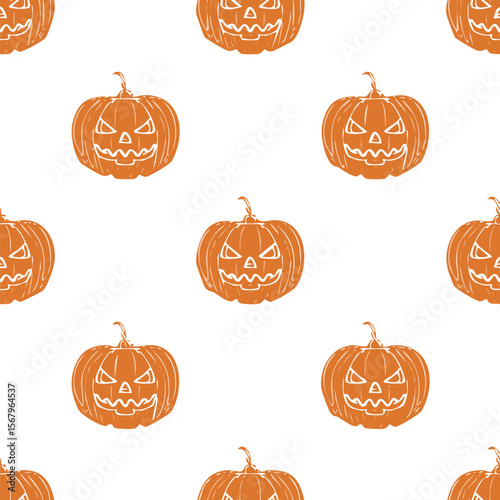 Flat Halloween Seamless Vector Pattern – Cute Spooky Background with Rats, Pumpkins, and Skulls.Seamless Halloween Pattern – Minimalist Doodle Background with Pumpkins, Ghosts, and Graves