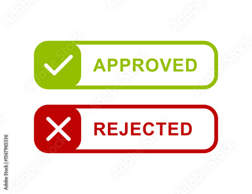 Accepted and rejected icon sets with checkmarks and crosses