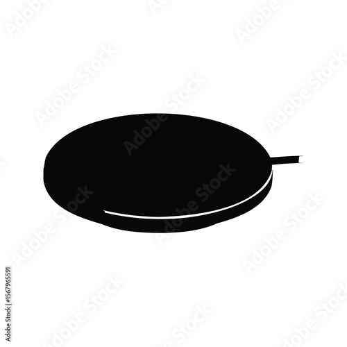 Silhouette of a Mochi like Dessert with a Stick, Japanese Style