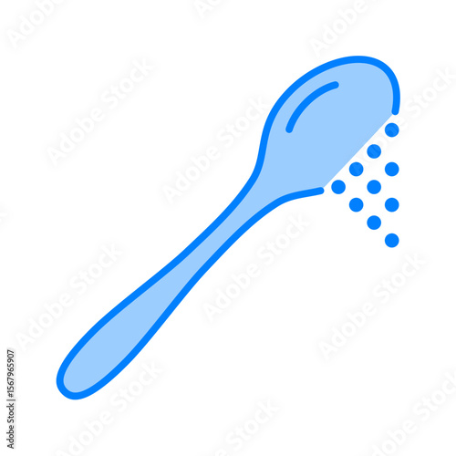 Spoon icon. utensil, stir, metal, scoop, kitchen, cafe, silverware, tool. Vector Icon Illustration