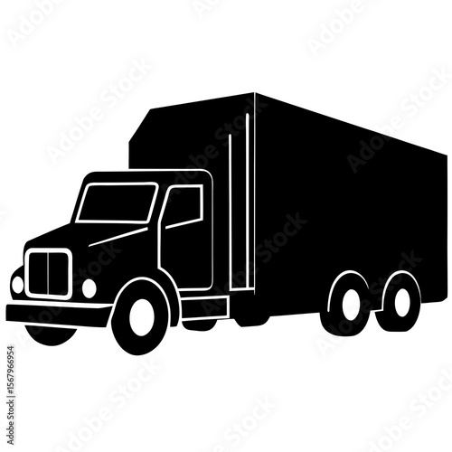 Truck with trailer vector