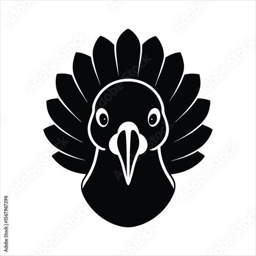 Wild Turkey Head Logo Illustration