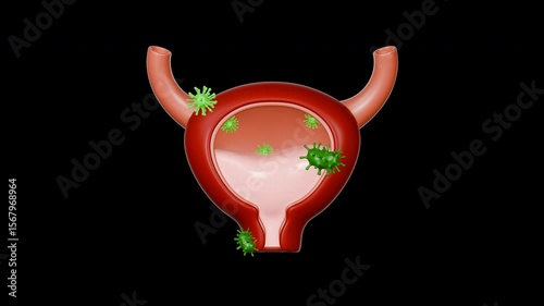 3D Cute Stylized Bladder Disease Animation | 4K | Alpha Channel | Transparent | 6s