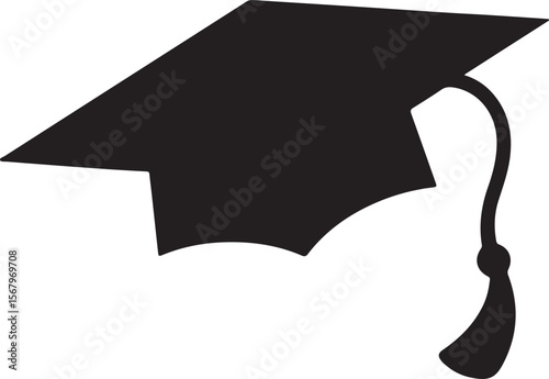 Black graduation cap with a diploma, a perfect icon of academic success and achievement