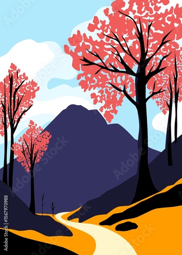 autumn landscape with trees