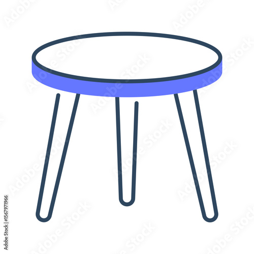 Table icon. coffee, furniture, cafe, wood, interior, lowtable, decor, seating. Vector Icon Illustration