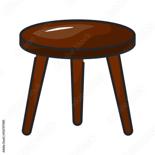 Table icon. coffee, furniture, cafe, wood, interior, lowtable, decor, seating. Vector Icon Illustration