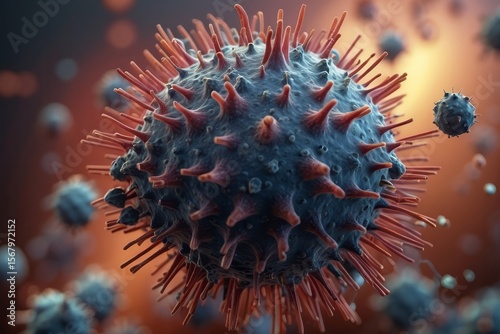 Corona Virus In Red Artery Microbiology And Virology Concept