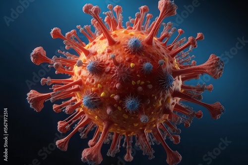 Corona Virus In Red Artery Microbiology And Virology Concept