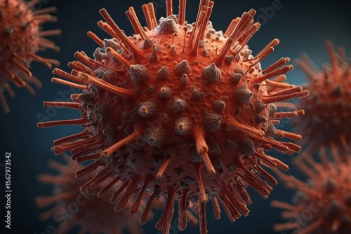 Corona Virus In Red Artery Microbiology And Virology Concept