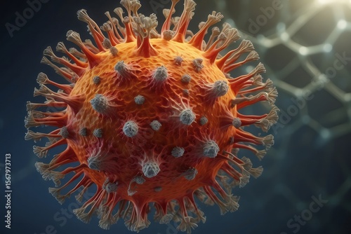 Corona Virus In Red Artery Microbiology And Virology Concept