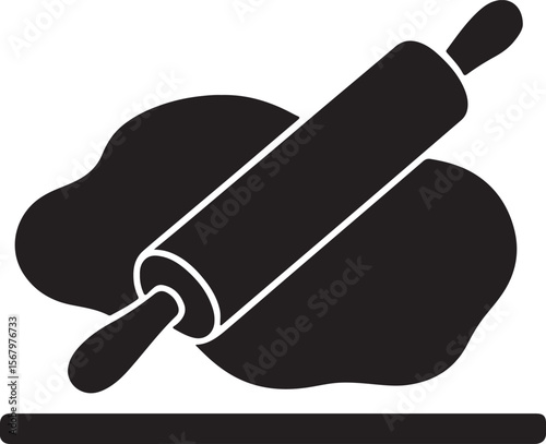 Rolling Pin and Dough Baking and Pastry Illustration