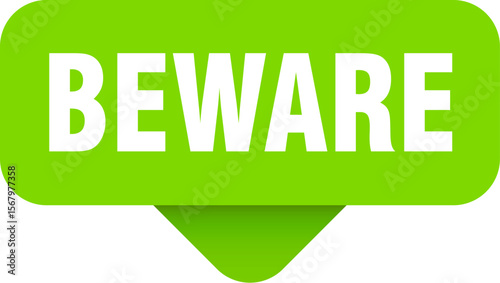 beware sticker. beware sign on transparent background