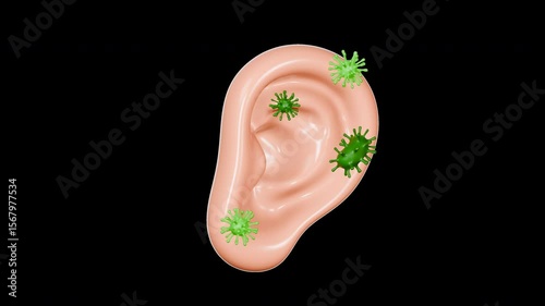 3D Cute Stylized Ear Disease Animation | 4K | Alpha Channel | Transparent | 6s