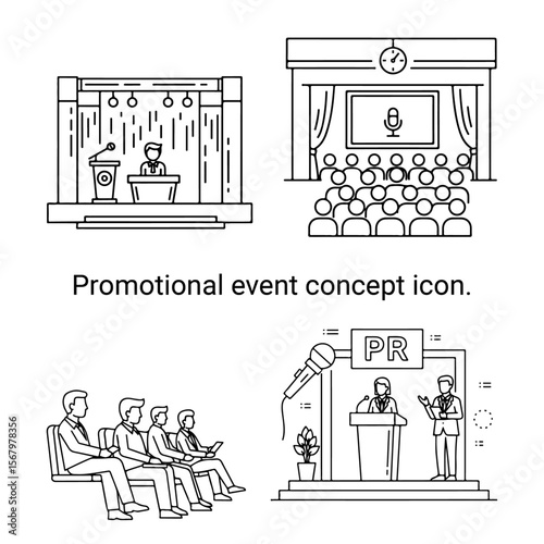 Promotional event concept icon.