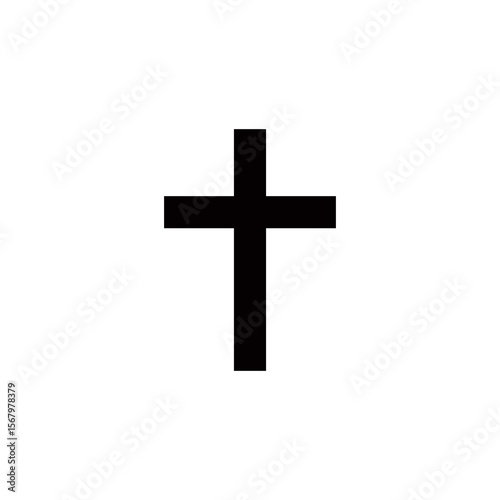 LATIN CROSS CHRISTIAN RELIGION SYMBOL VECTOR SIGN