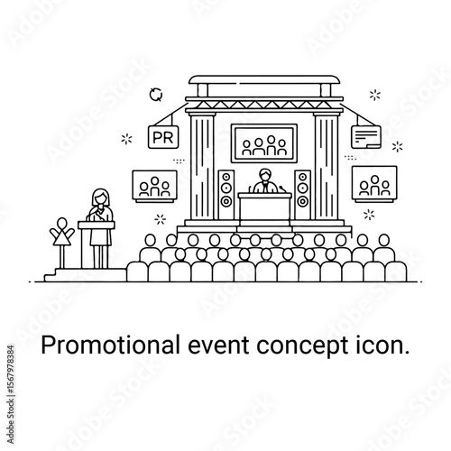 Promotional event concept icon.