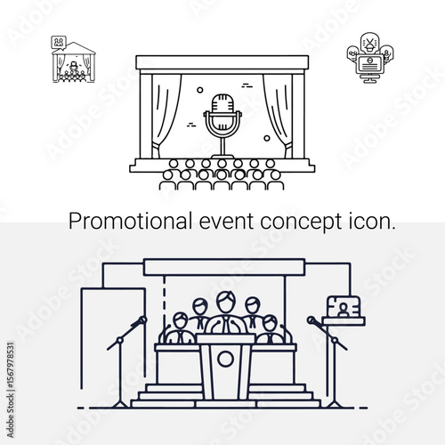 Promotional event concept icon.