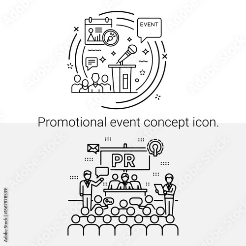 Promotional event concept icon.