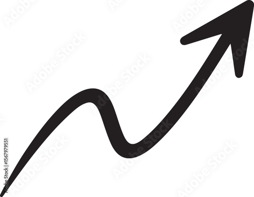 Minimalist Upward Growth Arrow Illustration