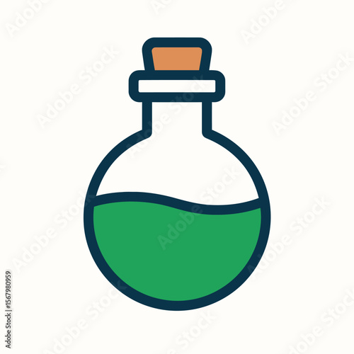 Green Potion in Laboratory Flask Icon