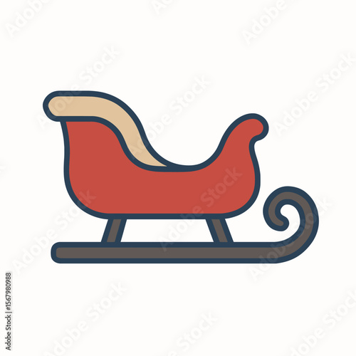 Classic Christmas Sleigh Icon Design