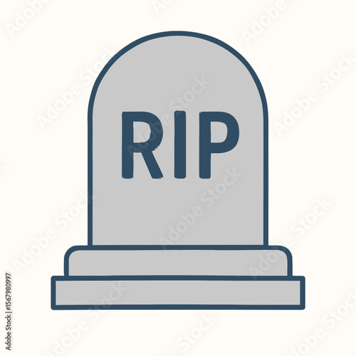 Simple RIP Grave Marker Illustration